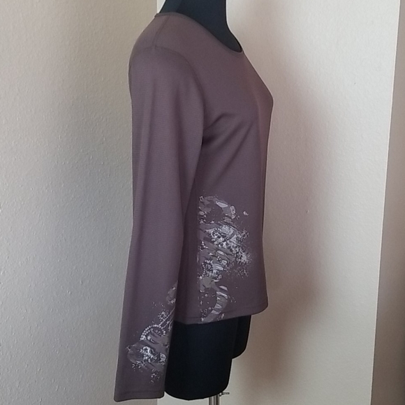 Mountain Hardwear Print Brown Long Sleeve Shirt - Picture 4 of 8